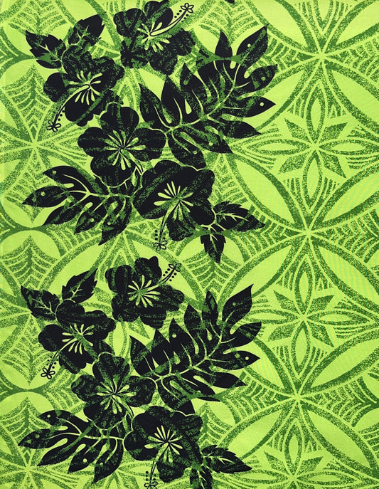 Tropical Floral Border Polyester Fabric | Islands Fabric