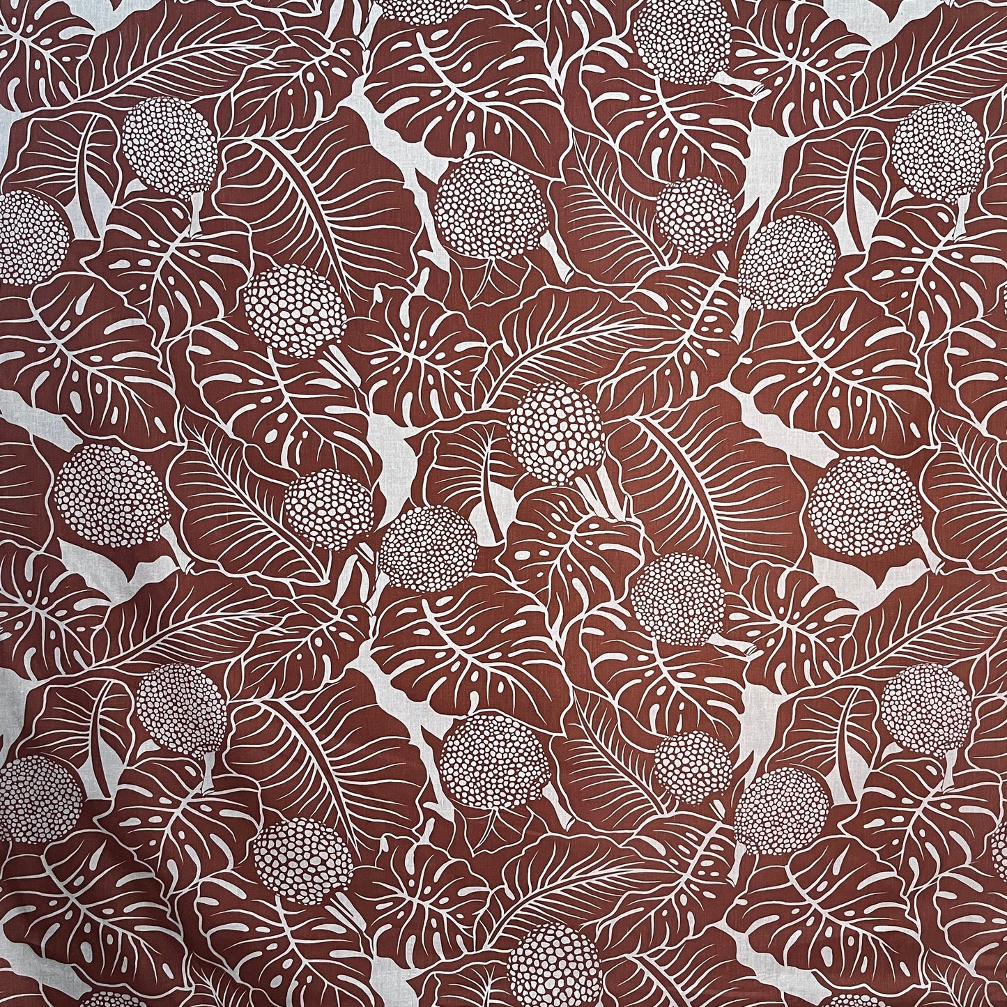 Durian Banana Monstera Leaves Fabric | Chambray (Denim Look)