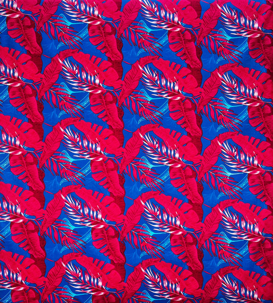 Tropical Leaves All Over design Fabric | Cotton