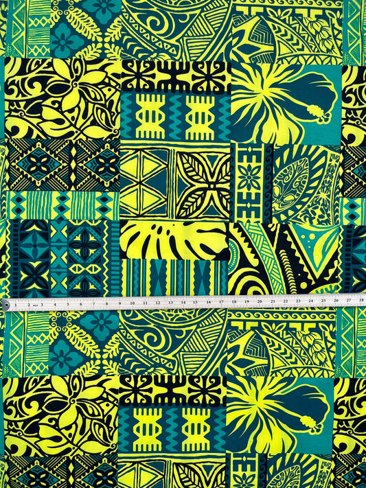 Traditional Polynesian Tapa Design Polyester Fabric | Islands Fabric