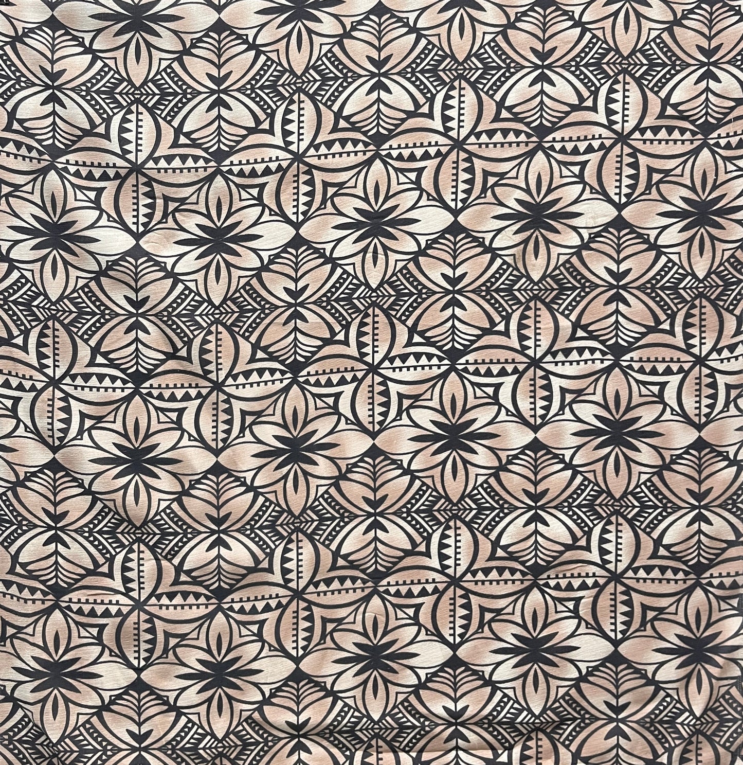 Traditional Polynesian Geometric Design Light Barkcloth Fabric| Islands Fabric