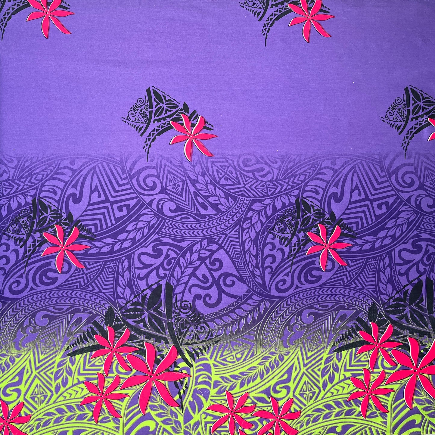 Tiare Traditional Tattoo Gradient Cotton Fabric | Islands Fabric