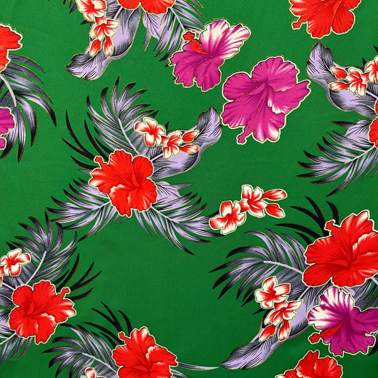 Aloha Garden Polyester Glitter Fabric | Islands Fabric