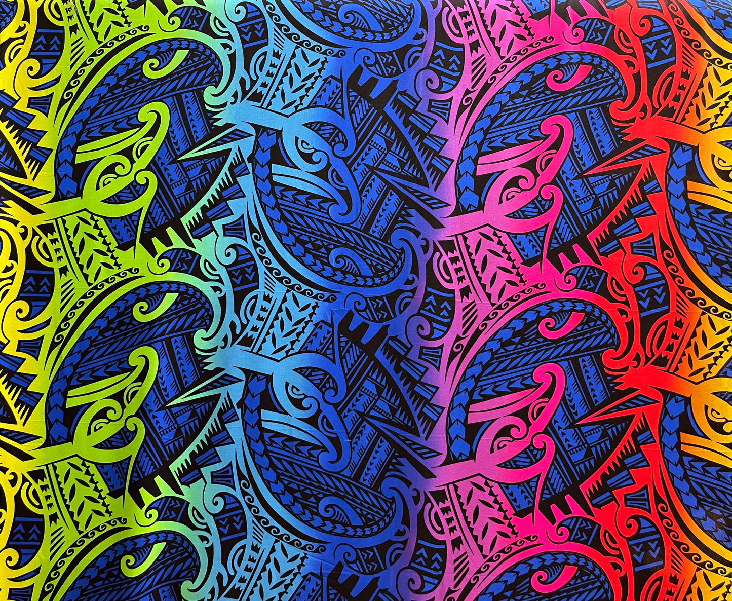 Polynesian Tribal Tattoo Design Rayon Fabric | Islands Fabric