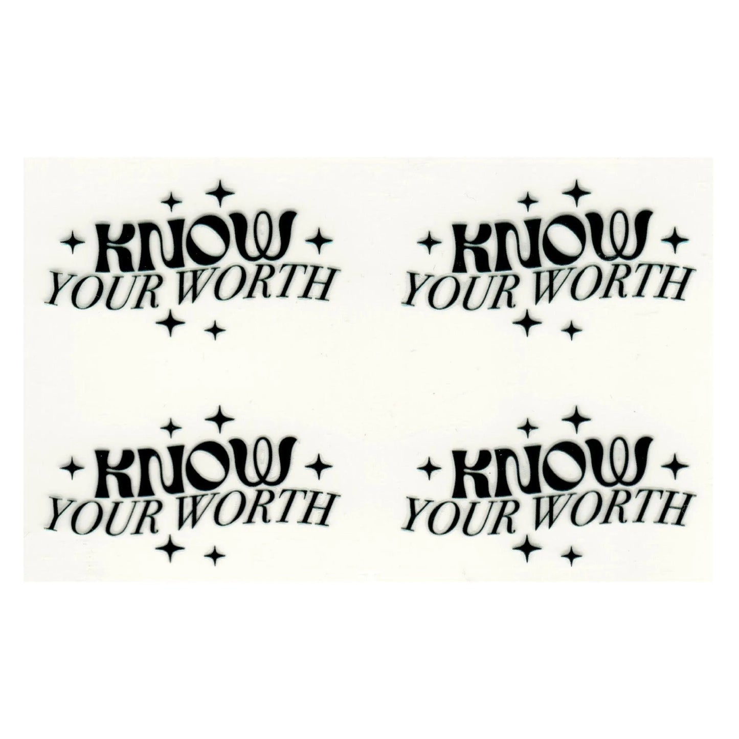 Master Maker Crafts - UV DTF Decal - Know Your Worth 4 Set 2" (Keychain NOT Inclued)