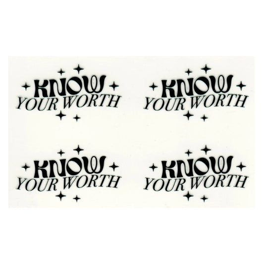 Master Maker Crafts - UV DTF Decal - Know Your Worth 4 Set 2" (Keychain NOT Inclued)