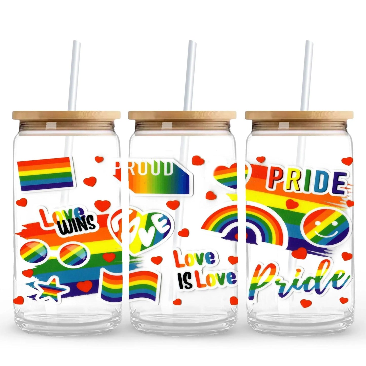 Master Maker Crafts - UV DTF Wrap Only - Love Wins Rainbow 9.7" x 4.3" (Cup NOT Included)