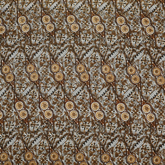 Traditional Polynesian Fijian Print Cotton Light Barkcloth Fabric | Islands Fabric