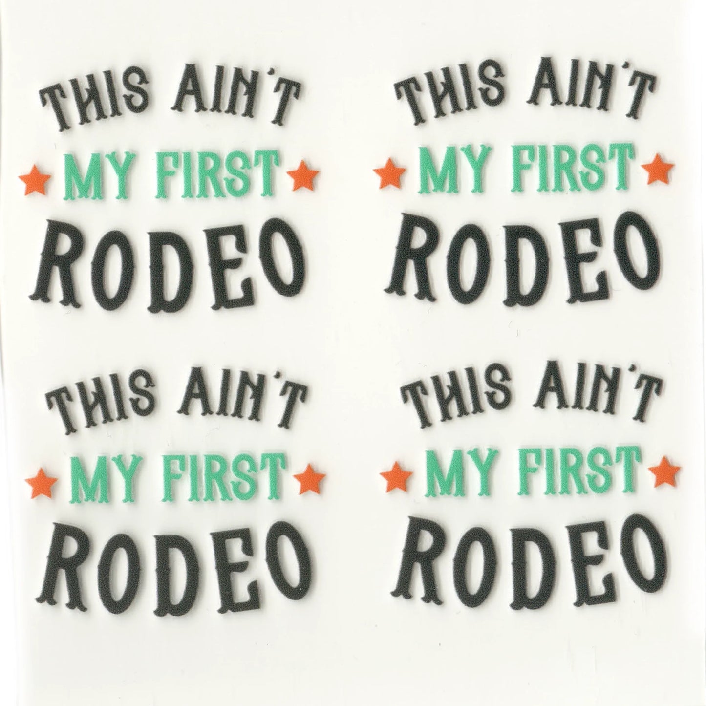 Master Maker Crafts - UV DTF Decal - Not First Rodeo 4 Set 2" (Keychain NOT Inclued)