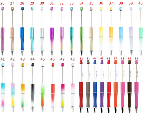 Solid / Ombre / Chrome Beadable Plastic Pens
