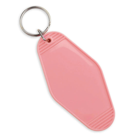 Master Maker Crafts - Retro Motel Keychain with Silver Ring - Coral Pink (4 per Set)