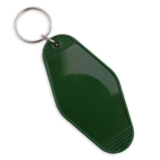 Master Maker Crafts - Retro Motel Keychain with Silver Ring - Army Green (4 per Set)