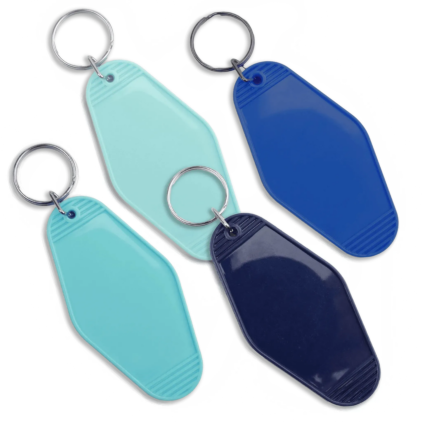 Master Maker Crafts - Retro Motel Keychain with Silver Ring - Pacific Blue (4 per Set)