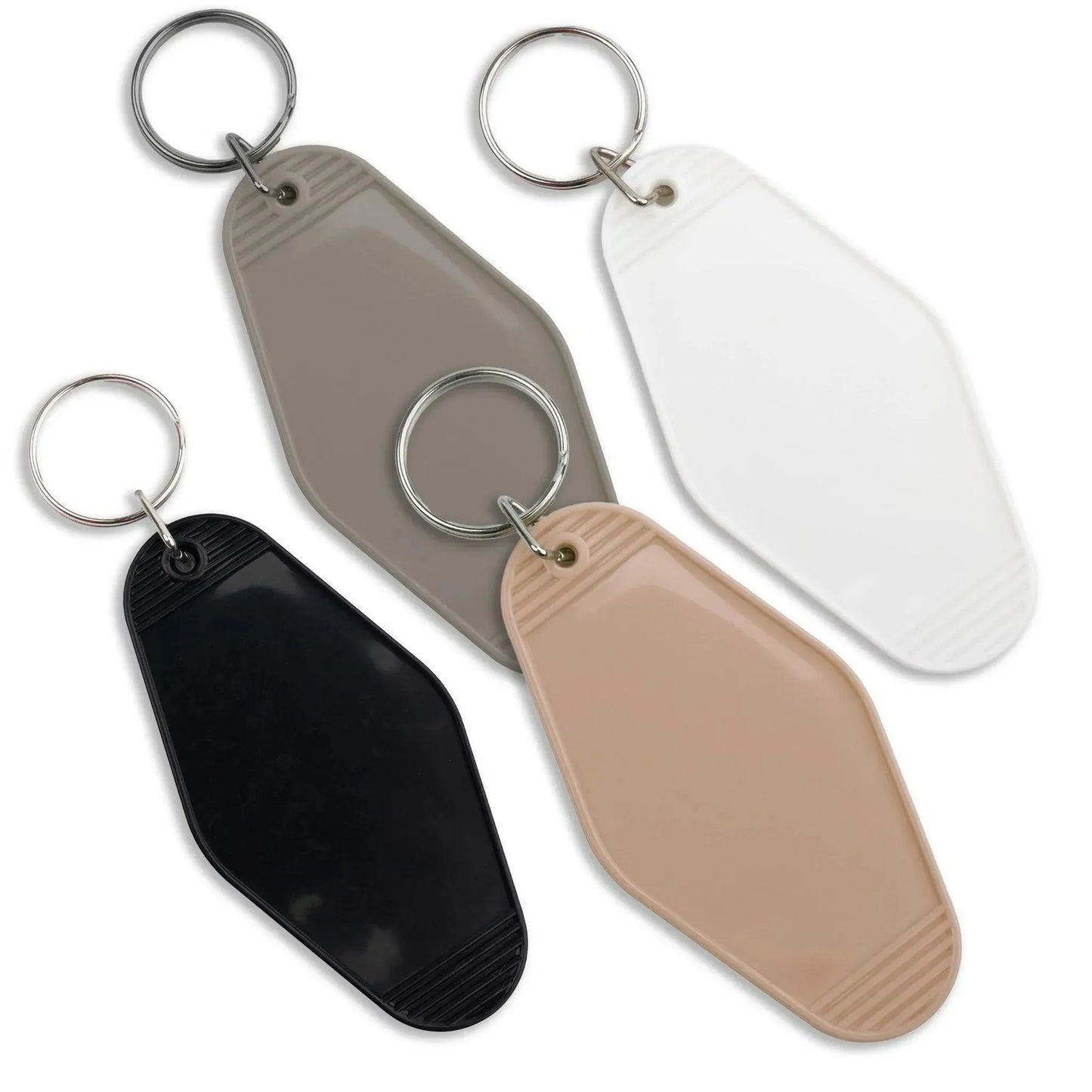 Master Maker Crafts - Retro Motel Keychain with Silver Ring - Oatmeal (4 per Set)