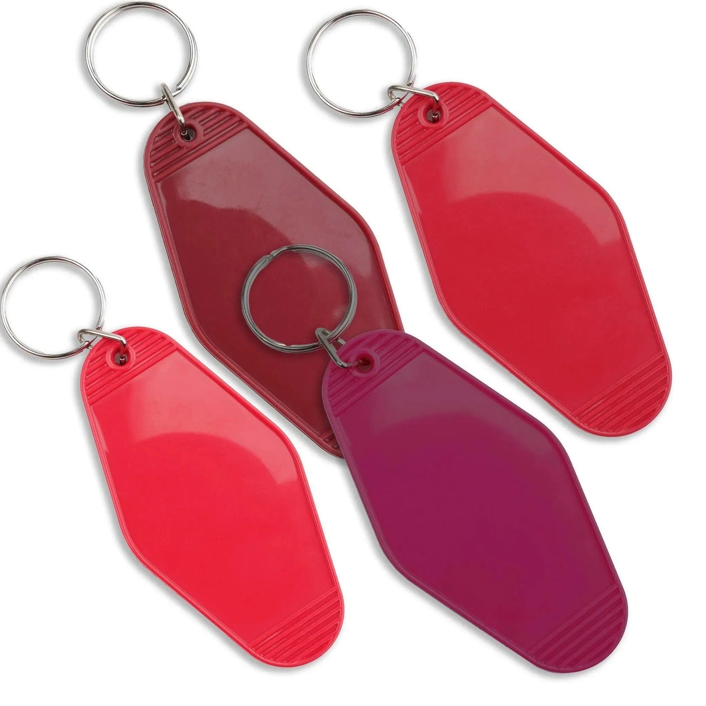 Master Maker Crafts - Retro Motel Keychain with Silver Ring - Wine Red (4 per Set)
