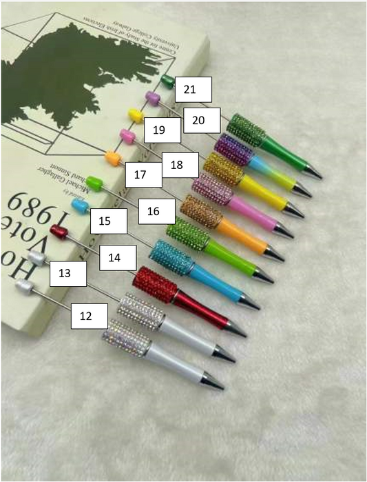 Rhinestone Beadable Plastic Pens