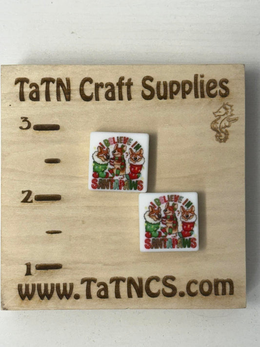 Christmas - I Believe in SantaPaws Printed Silicone Focal 15094