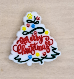 Christmas - Merry Christmas Paw Tree Silicone Focal 15063