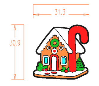 Christmas - Gingerbread House Silicone Focal 15067