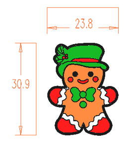Christmas - Gingerbread Man Silicone Focal 15098