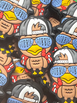 Thanksgiving - Turkey Boy Gobble Silicone Focal 6033