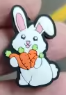 Easter - Bunny with Carrots Silicone Focal - 5 Count