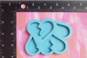 Mold - Broken Heart Straw Topper Mold