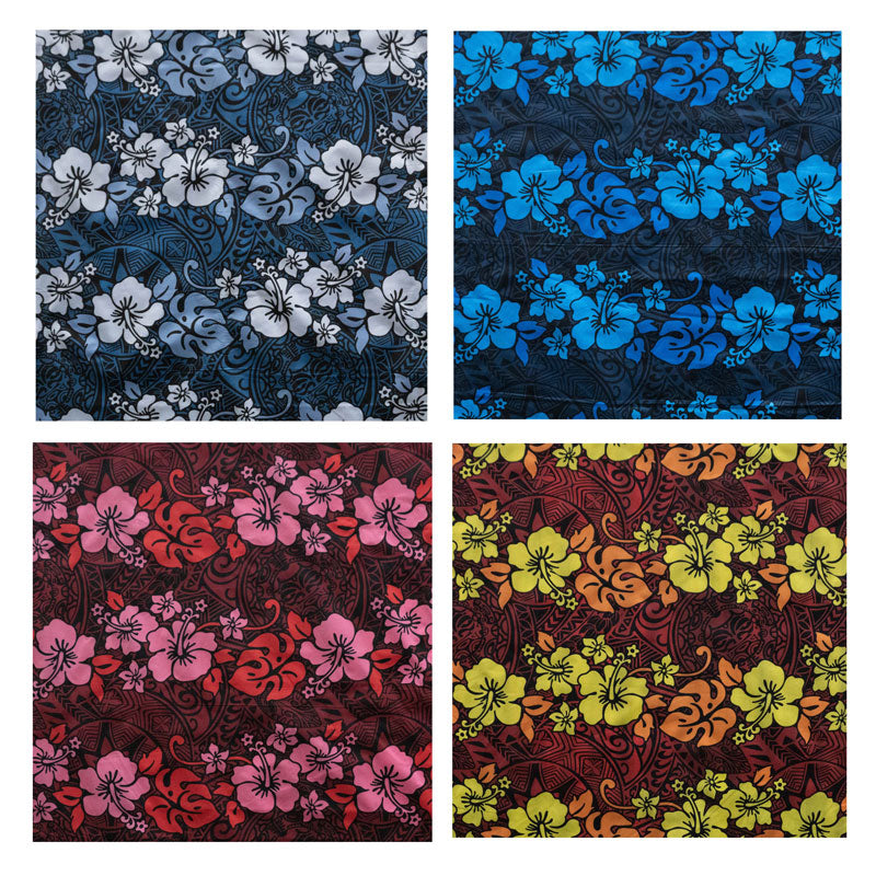 Hibiscus/Plumeria/Monstera Leaf Polyester Fabric | Islands Fabric