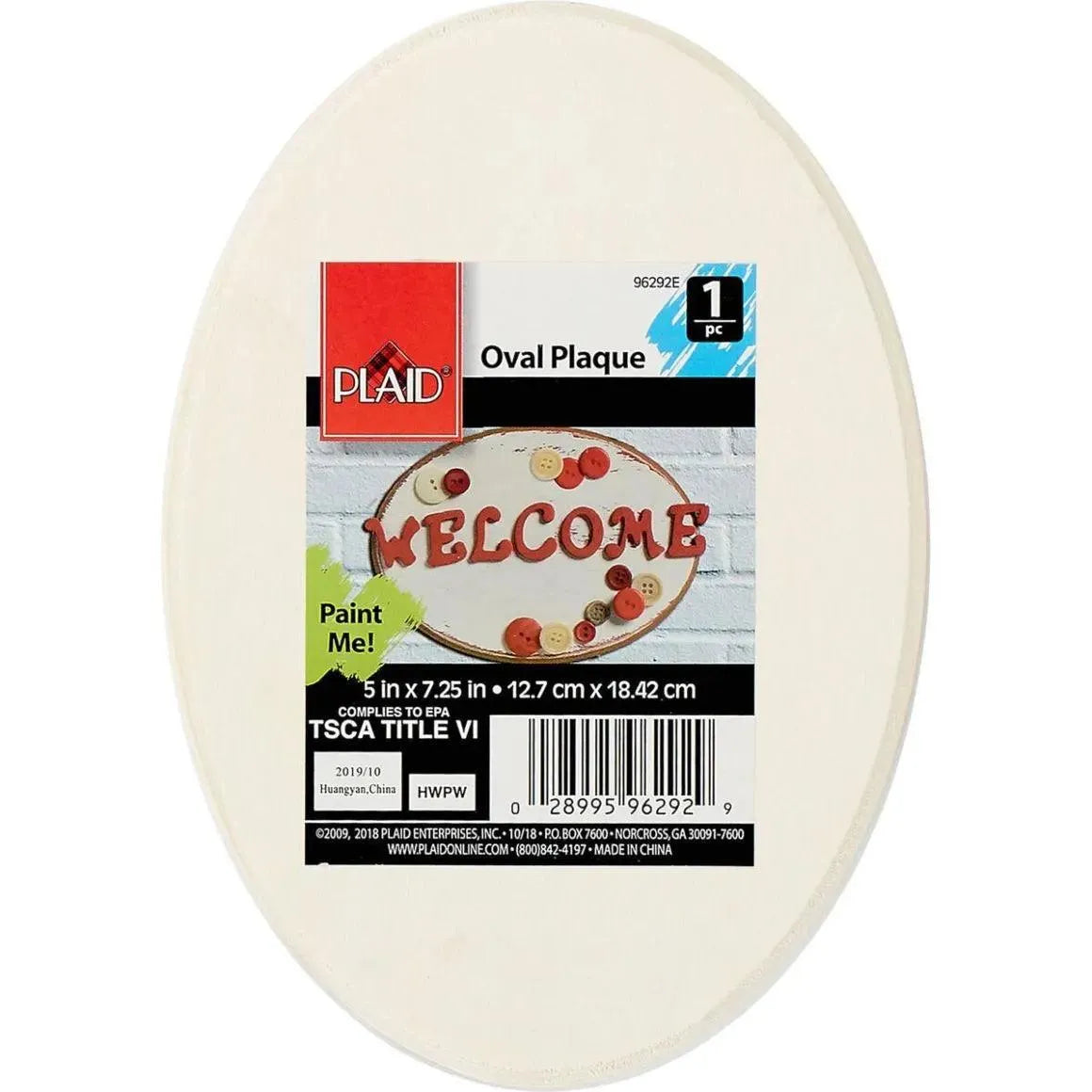 Wood Oval Plaque - 7.25" x 5"