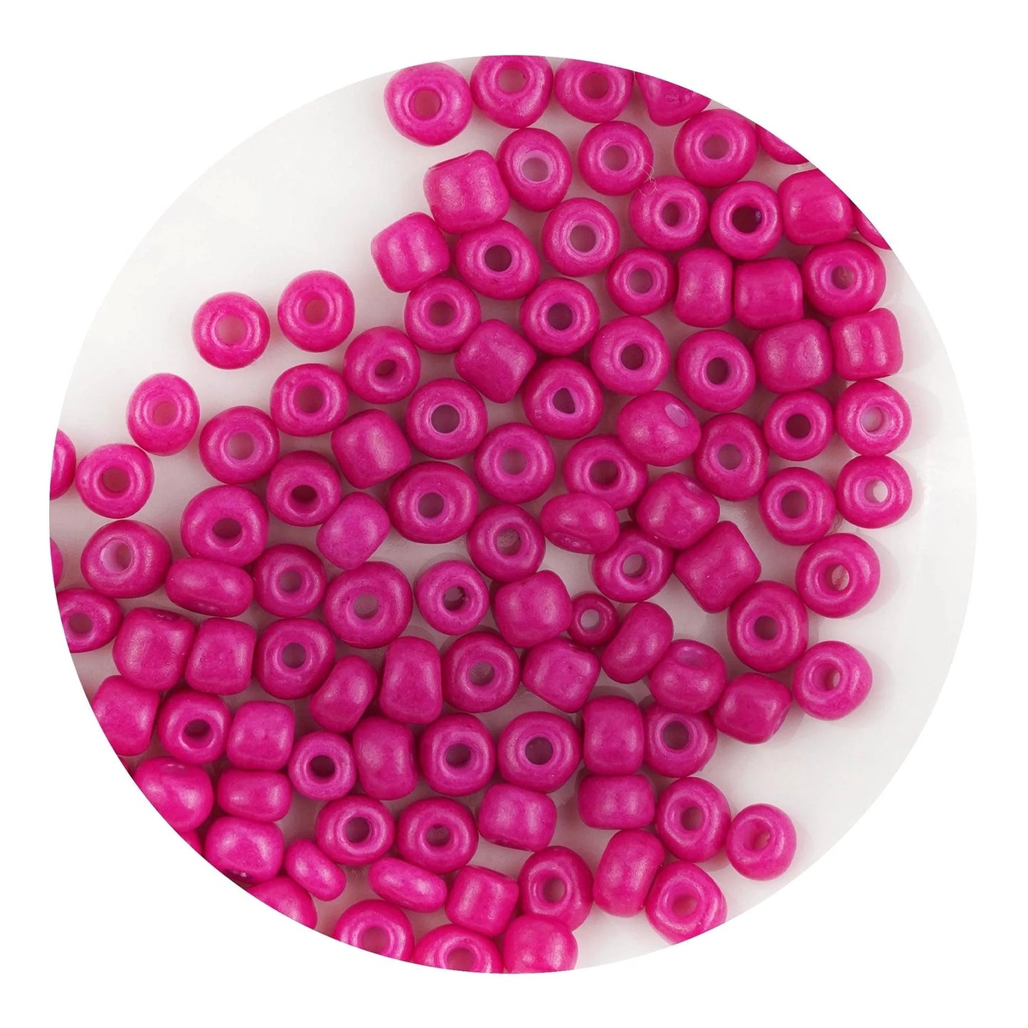 Master Maker Crafts - Glass Seed String Beads - Dark Pink (500 Beads - 2mm)