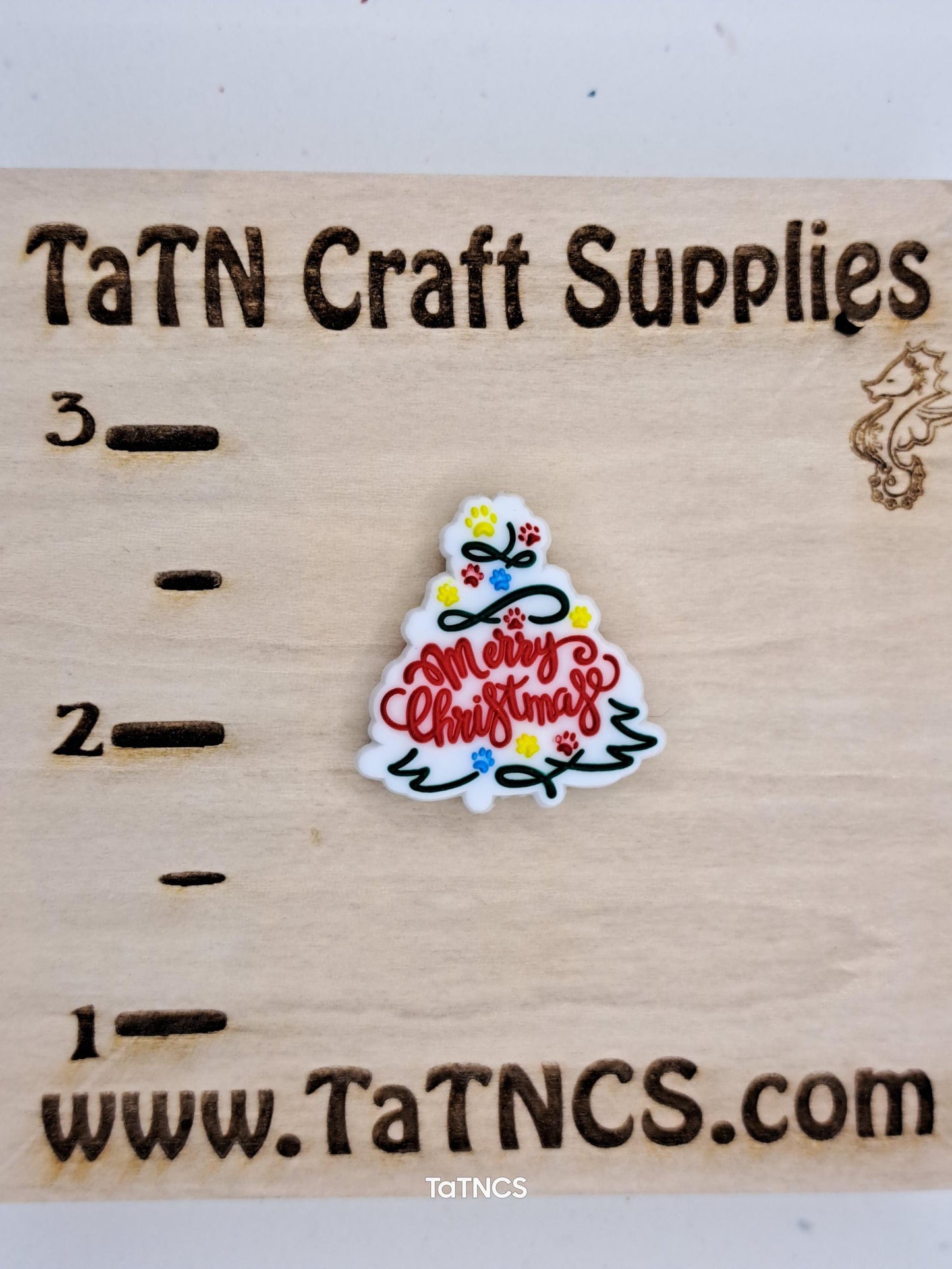 Christmas - Merry Christmas Paw Tree Silicone Focal