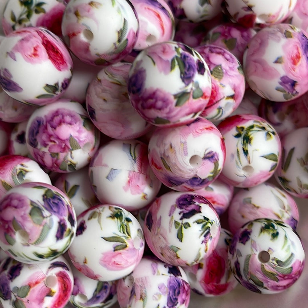 Silicone Bead Sister Roses P30 P03-82 - 15mm - 10 pack