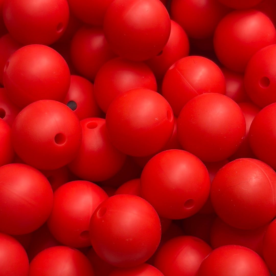Silicone Bead Bright Red S1 A05-06 - 15mm - 10 pack