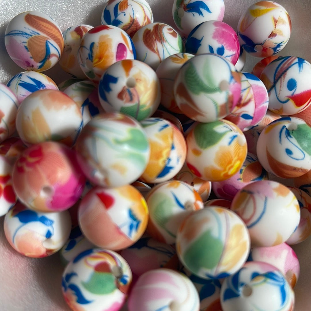 Silicone Bead Flower Art P10 P03-63 - 15mm - 10 pack