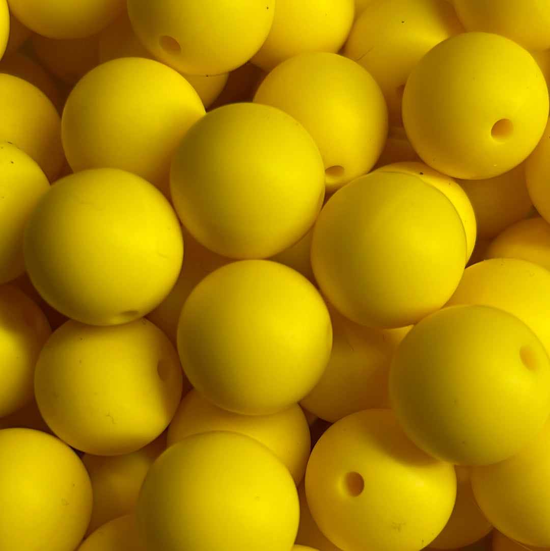 Silicone Bead Bumble Bee Yellow S15 - 15mm - 10 pack