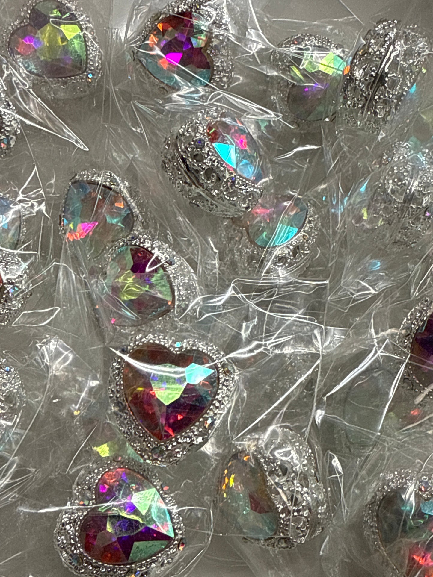 Rhinestone Heart Bead