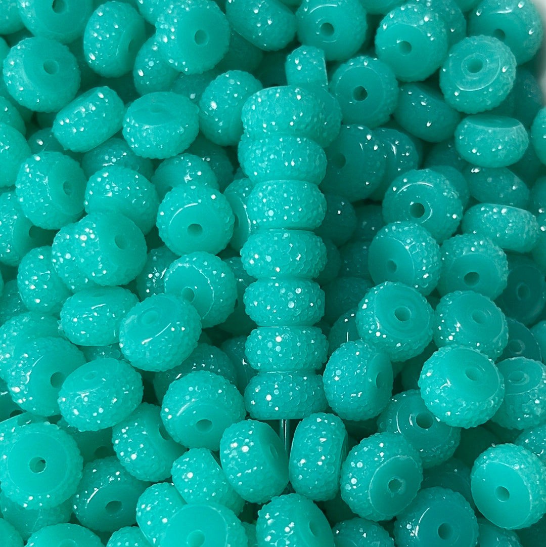Bling Spacers Beads Turquoise - 12mm - 10 pack