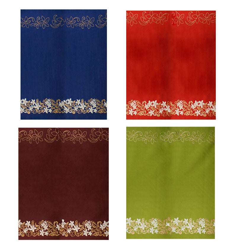 Tiare & Swirls Double Border Fabric | Glitter Polyester