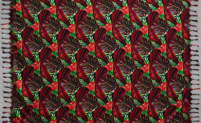 Split Leaf Banana Leaf Sarong with Fringes