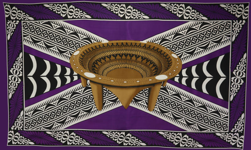 Kingdom of Tonga Kava Bowl All Around Border Crossing pattern | Sarong