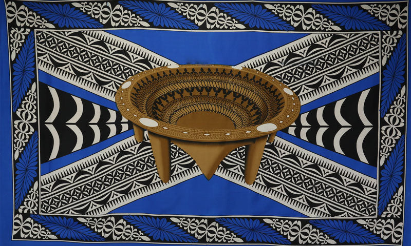 Kingdom of Tonga Kava Bowl All Around Border Crossing pattern | Sarong