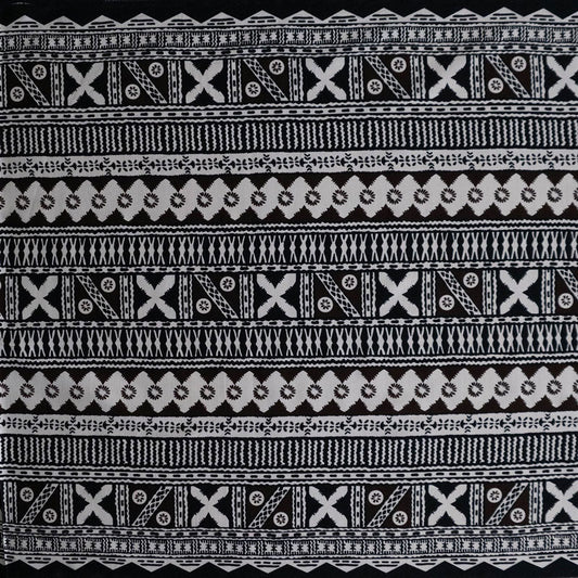 Fijian Geometric Design Cotton Light Barkcloth Fabric | Islands Fabric