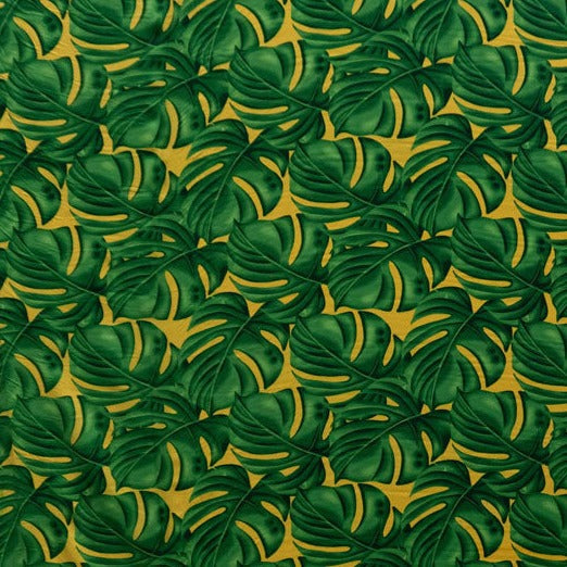 All Over Monstera Leaf Polyester Fabric | Islands Fabric