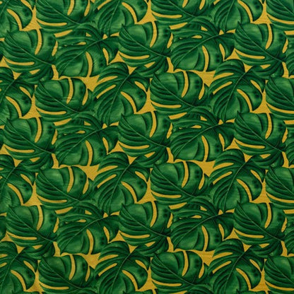 All Over Monstera Leaf Polyester Fabric | Islands Fabric