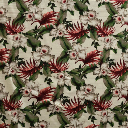 Tropical Garden Cotton Light-Barkcloth Fabric | Islands Fabric
