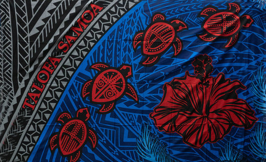 Talofa Samoa Sea Turtles Hibiscus Sarong