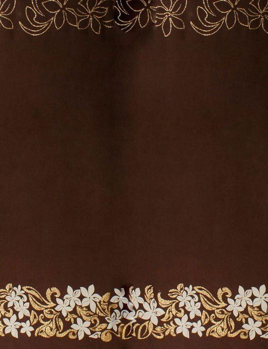 Tiare & Swirls Double Border Fabric | Glitter Polyester