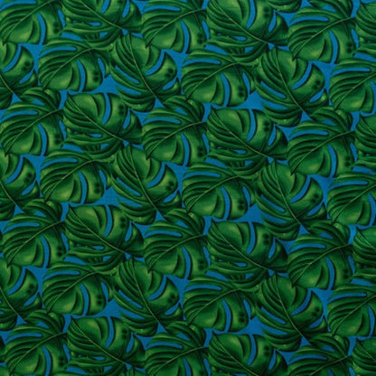 All Over Monstera Leaf Polyester Fabric | Islands Fabric