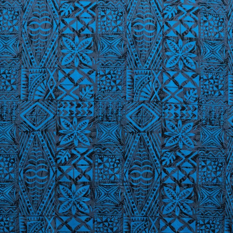 Traditional Tongan Geometric Design Peachskin Fabric | Islands Fabric