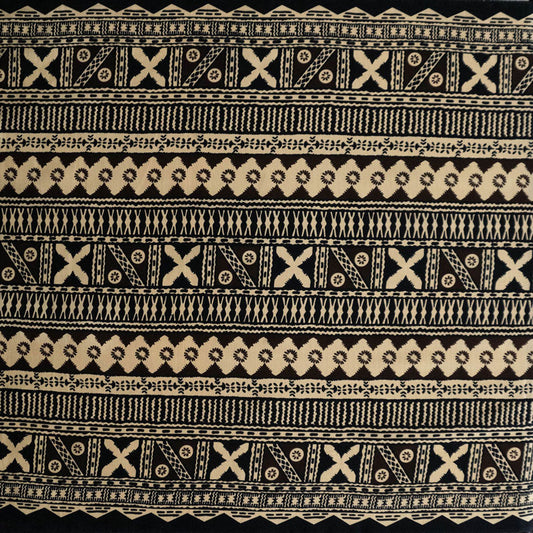 Fijian Geometric Design Cotton Light Barkcloth Fabric | Islands Fabric